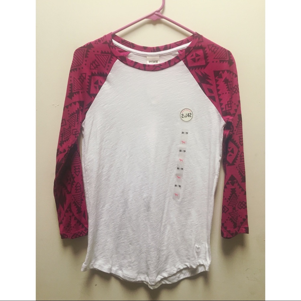 ☀️NEW Victoria’s Secret PINK Baseball Tee Shirt XS